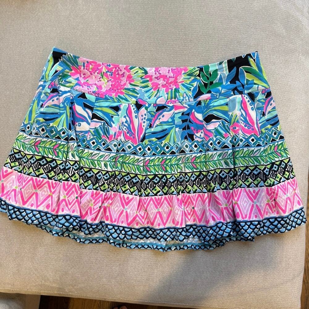Lilly Pulitzer Tennis Pickleball Skort Skirt Shorties Pleated Bright XL